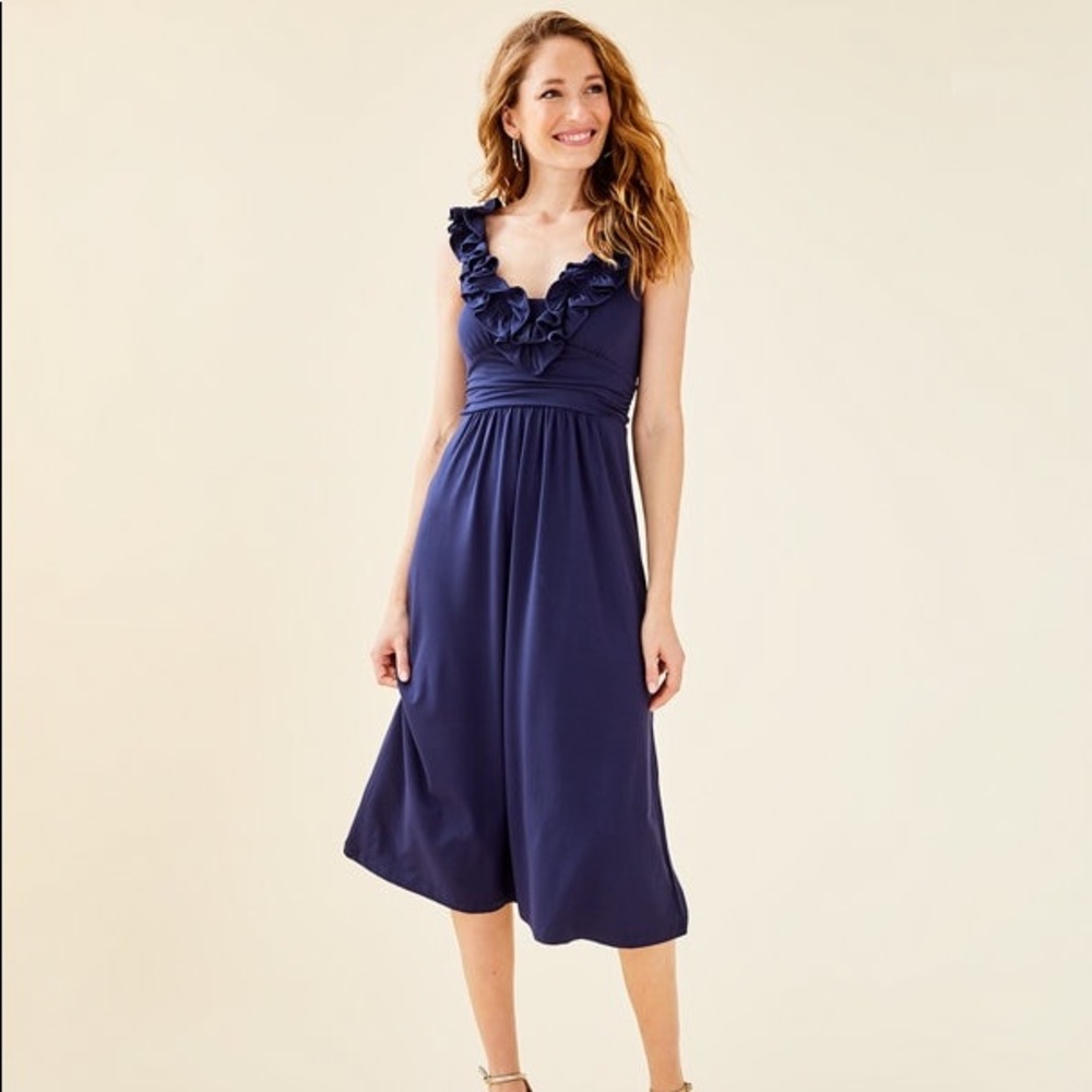 💙NWT Lilly Pulitzer Leena Midi Dress in Navy💙